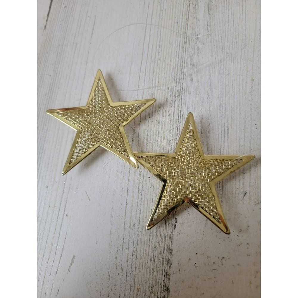 Golden star set mesh wire‎ ornament Xmas decor